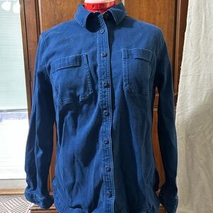 Duluth Trading Co Navy Blue Long-Sleeve Button-Down Shirt